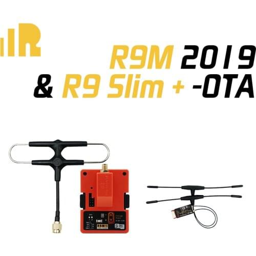 FrSky R9M 2019 Module and R9MM R9Mini R9 Slim+ OTA Receiver with mounted Super 8 and T antenna