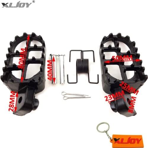 XLJOY Aluminium Black Footrest Foot Pegs Footpeg For PW 50 80 PW50 PW80 TW200 Pit Dirt Motor Bike Motorcycle