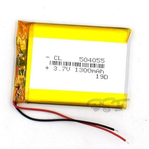 3.7V Lithium Navigator Rechargeable Li-polymer Battery 504055 1300mAh Li-Po MP4 Batteries GPS MP3 MP5 Li-ion Cell Speaker