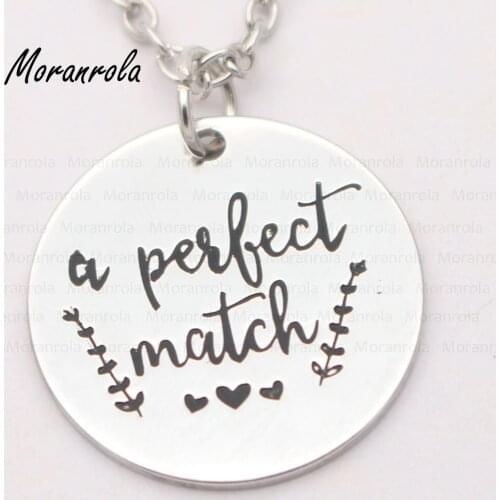 New arried"A perfect Match"Copper necklace Keychain,charm Hand stamped jewelry Valentines day gift kisses hugs love necklace