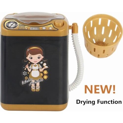 Mini Electric Washing Machine Dollhouse Furniture Pretend Play Toys Very Efficient Useful For Wash Makeup Brushes Cleaner Tool
