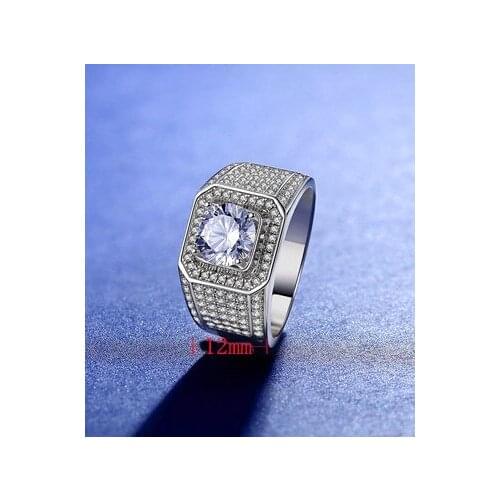 Ational standard 925 sterling silver fashion Mosang Gypsophila wide face diamond ring