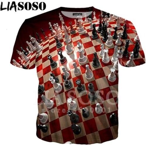 LIASOSO Cool Chess Chessboard Anime Guy 3D Print Women Mens Tshirt Summer T-shirt Casual Harajuku Tee-shirt Youth Clothes