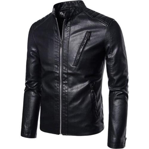 2021 Spring and Autumn Leather PU Jacket Men Casual Outwear Coat Windbreaker Motorcycle Leather Jackets Male 5XL