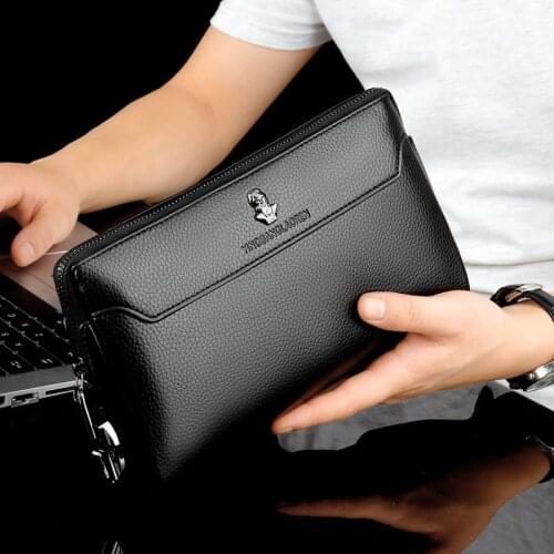 Mens Coded Lock Day Clutch Anti-theft Business Handbag Male Big Capacity Long Wallet Phone Case Cards Holder Bag for Man