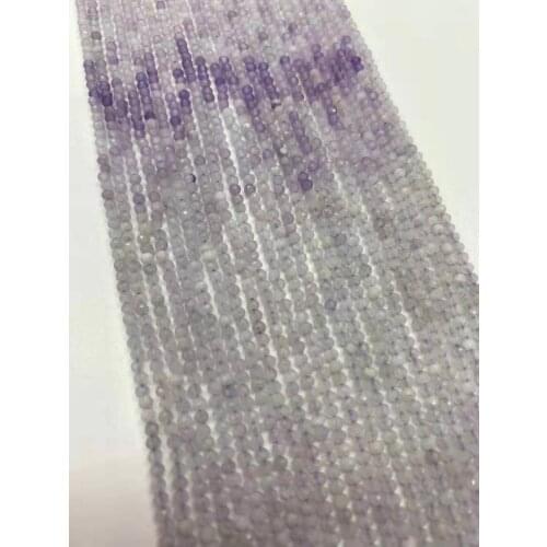 Natural gradient purple jade cut surface 2mm3mm4mm DIY boutique jewelry crystal length 38 cm