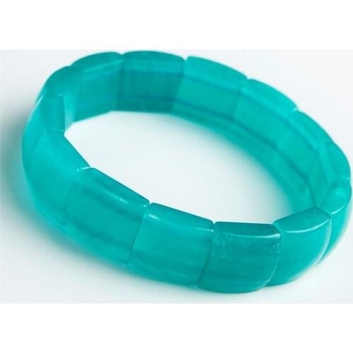 Genuine Green Natural Ice Amazonite Gems Stone Rectangle Beads Bracelets Stretch Charm Crystal Bead Bracelets For Women