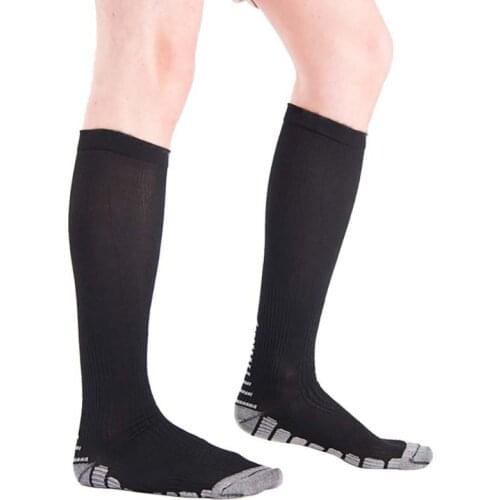 Unisex Socks Firm Pressure Circulation Quality Knee High Orthopedic Support Stockings Hose Compression Socks Black