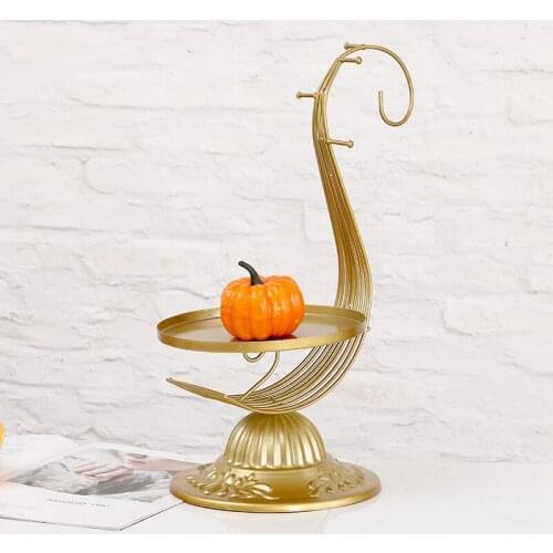 New Iron Fruit Cake Pan Kitchen Cutlery Dessert Plate Hotel Buffet Restaurant Display Tray Stand