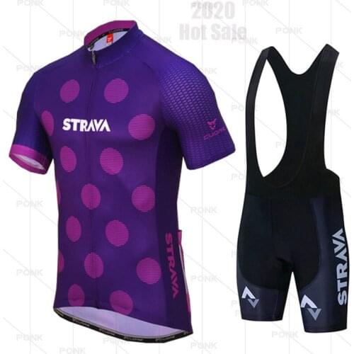 2021 New Pro Team STRAVA Cycling Jersey men Bike Jersey Kit Breathable MTB Maillot Ropa Ciclismo Bib Shorts Cycling Clothing set