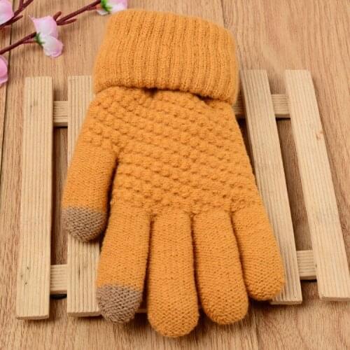 New Winter Gloves Mittens For phone Women girls Warm Thick Wool Gloves Touch Knit Gloves