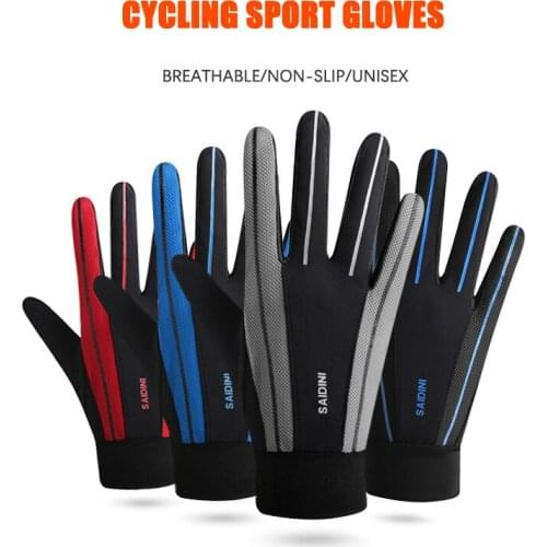 Spring Summer Thin Gloves Men Sports Outdoor Elastic Quick-Dry Breathable Non-Slip Touch Screen Cycling Women Full-Finger Gloves
