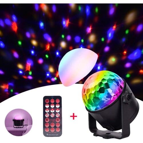 AC 100-240V LED Disco Ball Light 6 colors Sound Activated Remote Control Night Stage Light for Festival Bar Club Party Wedding