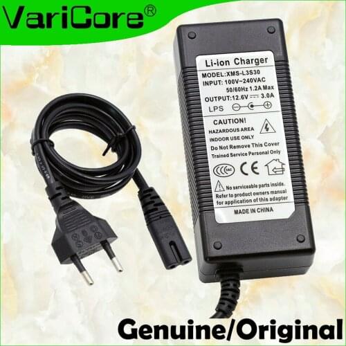 Genuine VariCore Real Power Supply Li-ion Charger 12.6V 3A AC 100-240V Converter Adapter EU Plug and US plug For Battery park