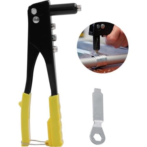 Portable Rivet Gun Kit Anti-slip Hand Riveter Set With 4 Sizes Rivet Heads Attached Pull Willow Gun Metal Woodworking Hand Tool