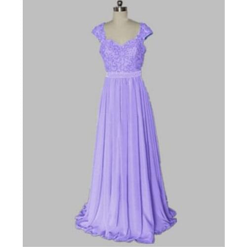 Simple applique beaded long bridesmaid dress wedding banquet dress can be customized size