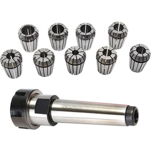 9Pcs ER32 Spring Collets Set 2/4/6/8/10/12/16/18/20 mm + 1Pcs MT3 M12 ER32 Collet Chuck Morse Taper Holder