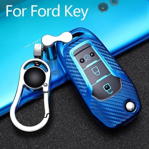 TPU Key Fob Cover Case For Ford F150 Kuga FOCUS 3 Mondeo Everest Fiesta Mustang Fecosport Edge Fusion 3-Buttons Flip Remote Key