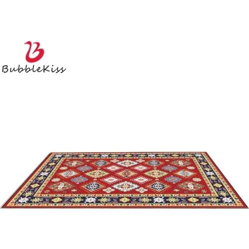 Bubble Kiss Modern Living Room Carpet nordic Design Ethnic Style Carpet Red Geometric Pattern Bedroom Rug Customize Bedside Rug