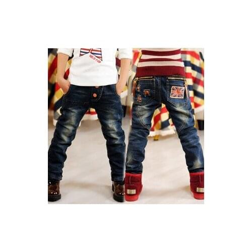 Retail High quality spring kids pants girls baby boys jeans children jeans for boys casual denim pants 3-12Y toddler clothing