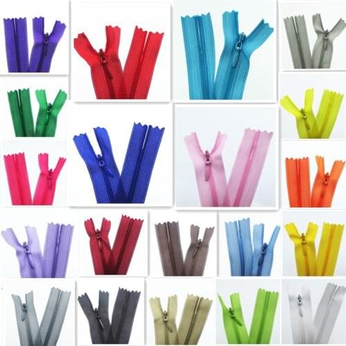 50 pcs 3#30-50 cm (12-20 inches) silk hidden zipper custom sewing process 20-color optional