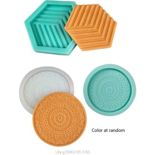 DIY Silicone Molds for Resin Tea Mat Coaster Molds for Resin Casting Mold Diameter 11cm/10cm Colors Random N07 20 Dropshipping