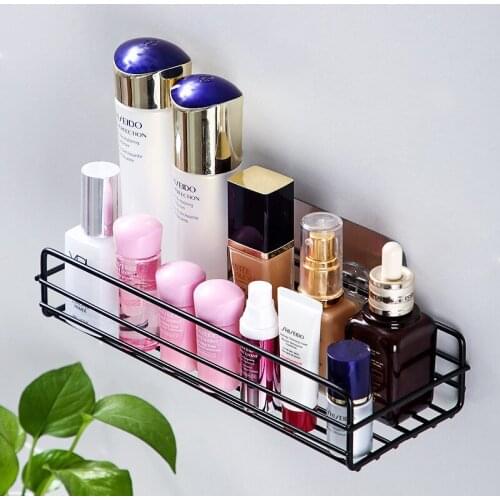 Kitchen Bathroom Storage Rack Suction cup Makeup Organizer Wall-mounted Shampoo Storage Box Shower Shelf Bathroom Organizer