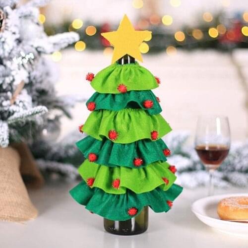 NHBR Roof Bag Christmas Wine Bottle Dress Sweater Wine Gift Bag for Christmas Holiday Party Table Decoration