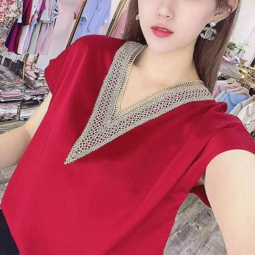 Women Spring Summer Style Blouses Shirts Lady Casual Short Sleeve V-Neck Blusas Tops DD8839