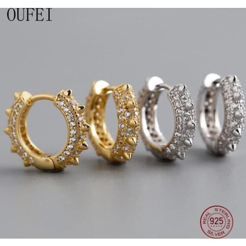 Small hoop earring for women 925 Sterling Silver Earrings Fine Zircon Round Earrings Luxury Accessories 2020 New Accessories