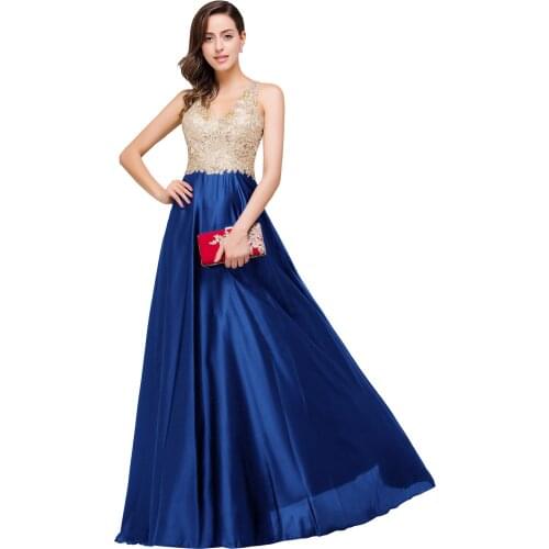 Sexy Open Back Long Party Dress Royal Blue Ivory Green Sleeveless Evening Dress Lace Appliques A Line Formal Dress vestido novia