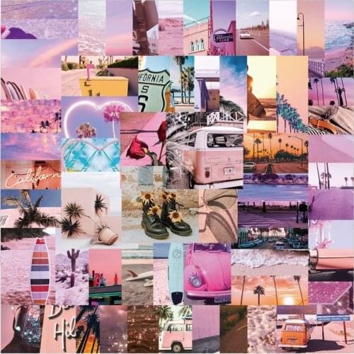 10/62pcs California Sunshine Landscape Graffiti Sticker Decorative Luggage Motorcycle Laptop Mobile Phone Diy Waterproof Sticker