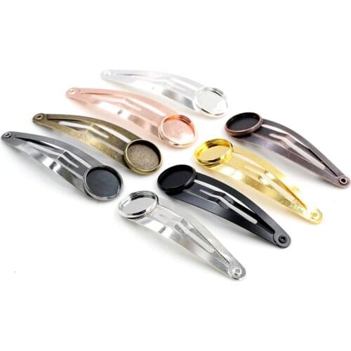 12mm 20mm 10pcs High Quality Classic 8 Colors Plated Copper Material Hairpin Hair Clips Hairpin Base Setting Cabochon Cameo base