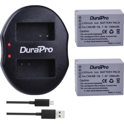 2pc for Canon NB-10L NB 10L NB10L Battery + USB Dual Charger for Canon G1X G15 G16 SX40HS SX50HS SX60HS SX40 SX50 SX60 HS Camera