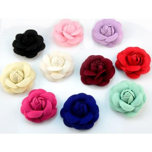 20 pcs/lot , Handmade Camellia Flower for brooch pin hat shoes headband hair bows gift wrapping