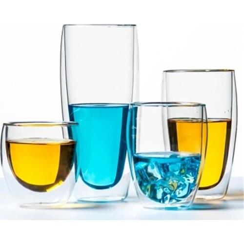 250/350/450/650ml New Espresso Cup Heat Resistant Double Espresso Glass Tea Drink Cup Clear Whiskey Glass Cocina Accessories