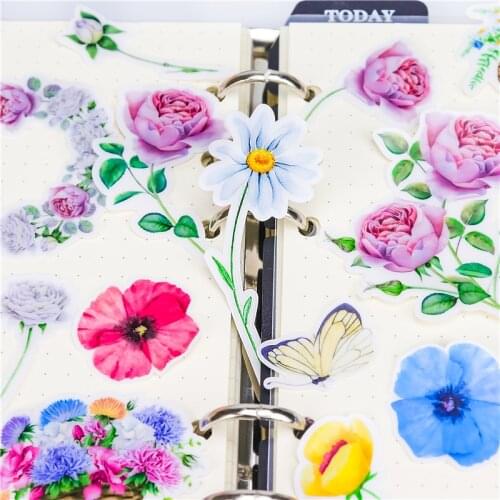 27pcs/bag Watercolor flower adhesive paper sticker children diy Handmade Gift Card photo album Scrapbook diary decoration