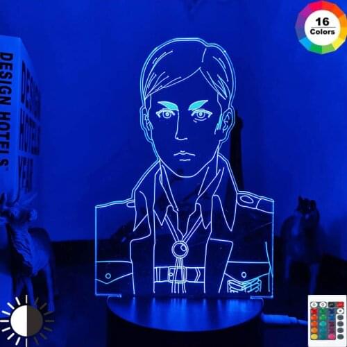 3d Lamp Anime Attack on Titan Erwin Smith for Bedroom Decorative Light Kids Birthday Gift Manga Attack on Titan LED Night Light