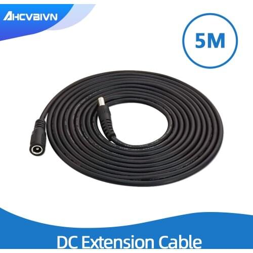 5 Meters DC 12V Power 5M Extension Cable 5.5mmx2.1mm DC Plug For CCTV Camera 12 Volt Extension Cord
