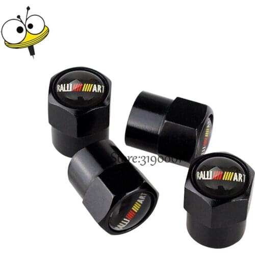 Car Accessories Tire Valve Stem Caps For Ralliart Logo For Mitsubishi Lancer 10 Pajero ASX Eclipse Colt Delica Galant L200 EVO