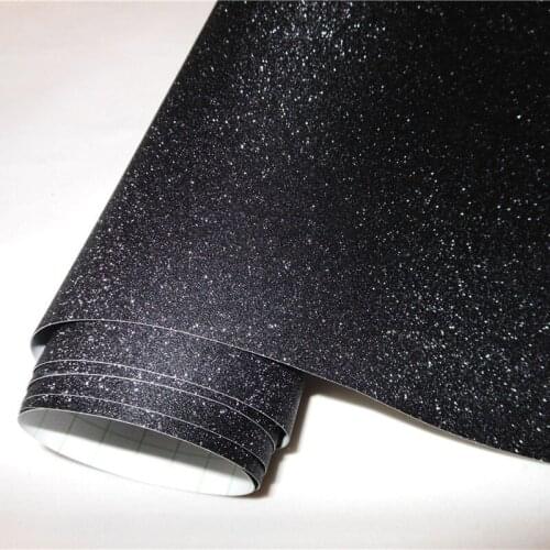 Black Sandy Glitter Vinyl Wrap Film For Car Styling Motorcycle Console Computer Skin