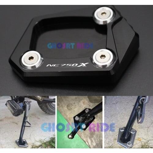 CNC Billet Aluminum Kickstand Foot Plate Side Stand Extension Pad Enlarge Extension For HONDA NC 750 X NC750X NC 750X 2014 2015