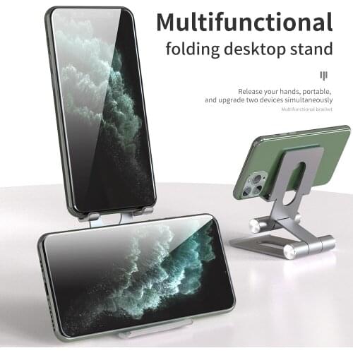 Phone Tablet Stand Desk Holder Aluminum Foldable Adjustable Phone Bracket For iPhone Samsung Xiaomi Portable Phone Support Mount
