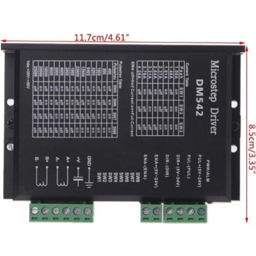 DM542 Stepper Motor Driver For 57 86 Series 2-phase 256 subdivision 24-50VDC 4.5A for nema 23 motor M542 stepper driver