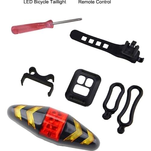 Removable Outdoor Bike LED TailLight Bike Accessories Turn Signals With Remote Control Steering Bicycle Taillight Warning Light