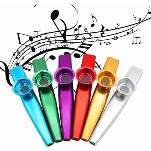 1pc Metal Kazoo With 6 Kazoo Flute For Beginners Kids Adult Party Gifts Musical Instrument Gift For Beginners Kids Baby Children