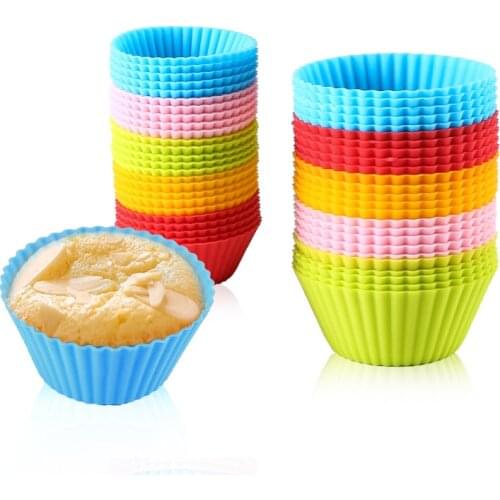 Muffin Cup Food Grade Silicone High Temperature Resistant Cake Mold Baking Cup Box Cake Cup Cake Tool Kitchen Baking Supplies