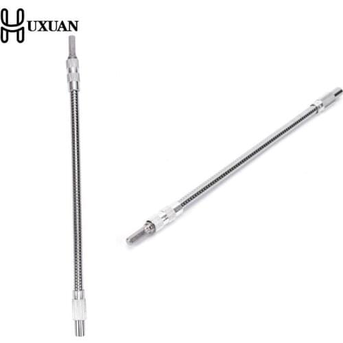 30Cm 1/4" Silver Metal Hex Flex Flexible Hose Screwdriver Extension Bit Holder Adapter Connect To 6.35Mm Electric Drill Head