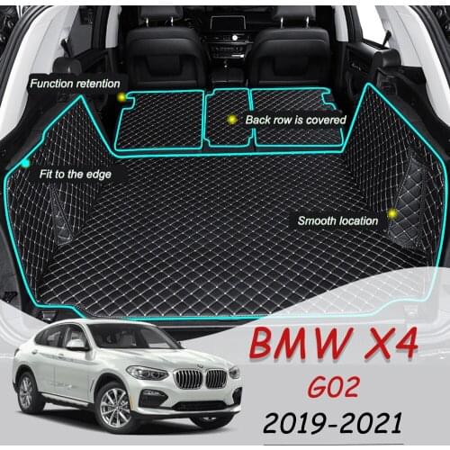 Leather Car Trunk Mat For BMW X4 G02 2019-2021 Cargo Liner Accessories Interior Boot