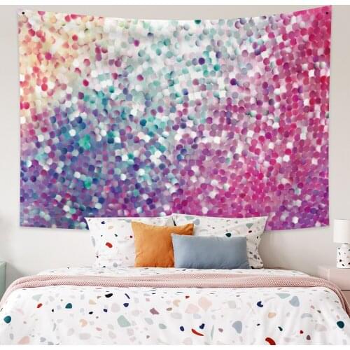 Colorful Shining Stars Tapestry Vintage Exotic Summer Plant Nature Frame for Bedroom Photography Wall Decor